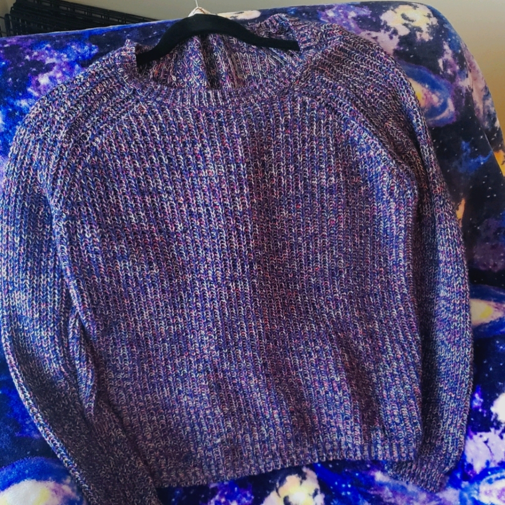 💓 pretty purple confetti knit sweater !!
